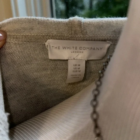 The White Company Hooded Open Cardigan, Merino/Cotton, light Grey, Medium, EUC - Picture 8 of 8